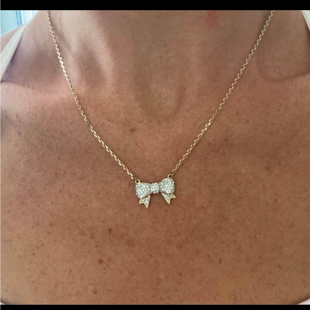 Juicy Couture bow pave necklace